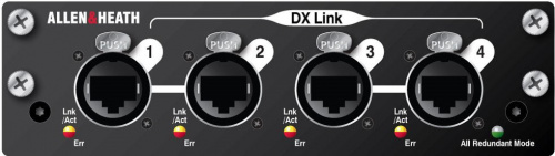 ALLEN&HEATH DLIVE-M-DL-DXLINK-A Карта DX Link, 128 входов, 128 выходов, 4 DX порта