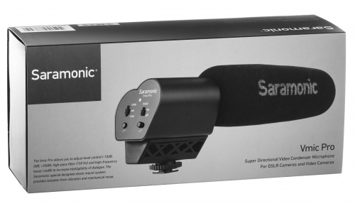 Saramonic Vmic Pro направленный конденсаторный микрофон на виброподвесе для DSLR камер и видеокамер фото 3