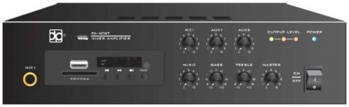 Direct Power Technology PA-40BT Микшер/усилитель 1 канал 40W (4-16Ом 70V/100V) MP3 Bluetooth настольный
