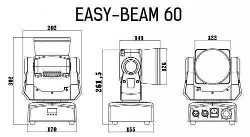 STAGE4 EASY-BEAM 60 Поворотная голова BEAM, 9880 люкс/5 м (3 гр.), источник света: 1*60W LED White, CRI 70Ra, угол расхождения луча 3', строб 0-20 Гц, фото 5
