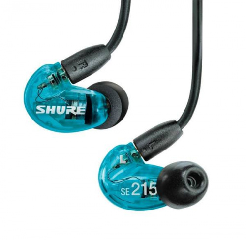 SHURE SE215SPE-B-BT1-EFS беспроводные внутриканальные Bluetooth наушники с одним динамическим драйвером, цвет прозрачный голубой.
