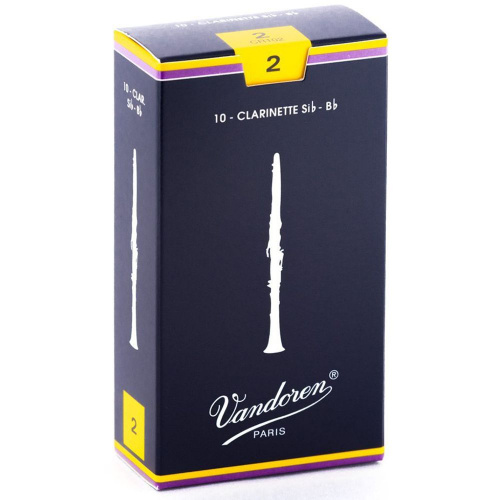 Vandoren CR102 трости для кларнета Bb, традиционные (синяя пачка), №2) (упаковка 10 шт.)