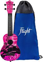 FLIGHT ULTRA S-40 Pink Rules укулеле сопрано,серия Ultra, поликарбонат армированный.Рисунок.Рюкзак