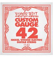 Ernie Ball 1142 струна для электро и акустических гитар. никель, в оплётке, калибр .042