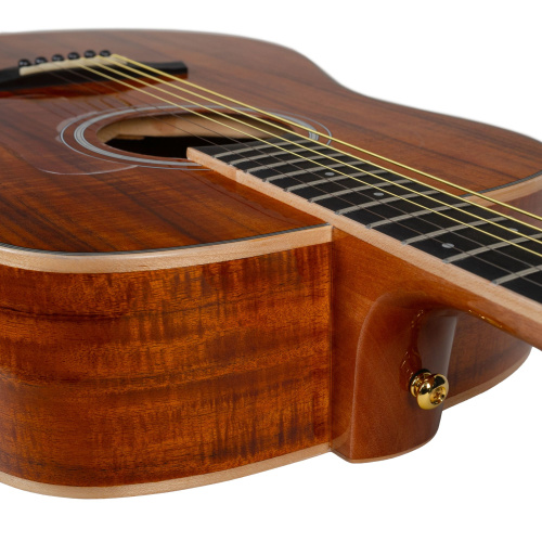 ROCKDALE Aurora D7 Koa NAT Акустическая гитара. Форма корпуса Dreadnought. Цвет натуральный. Глянцевое покрытие. Верхняя дека из ели с верхним слоем и фото 5