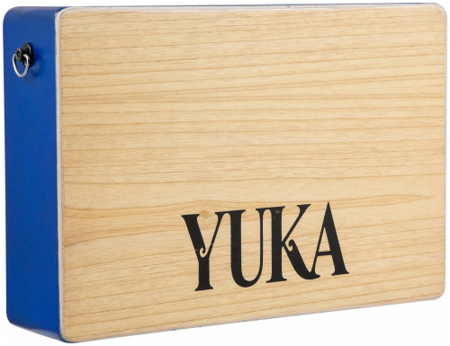 YUKA LT-CAJ1-WTBL тревел-кахон, фиксированный подструнник, тапа белый тик, корпус синий, ремень фото 5