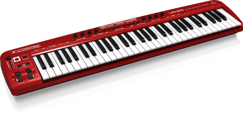 Behringer UMX610 студия в коробке: USB/MIDI-клавиатура (61 динамическая клавиша, 8 программируемых регуляторов, 10 назначаемых кнопок, колёса модуляци