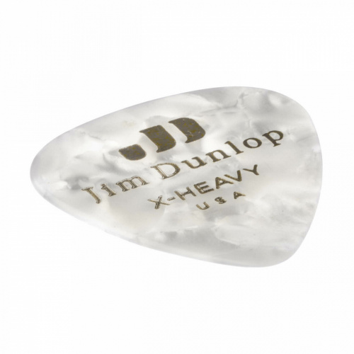 Dunlop Celluloid White Pearloid Extra Heavy 483P04XH 12Pack медиаторы, очень жесткие, 12 шт. фото 2
