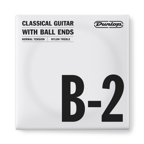 Dunlop Nylon Treble Ball Ends B-2 DCY02BNB струна B, 2я струна для клас гитары, нейлон, посер. медь
