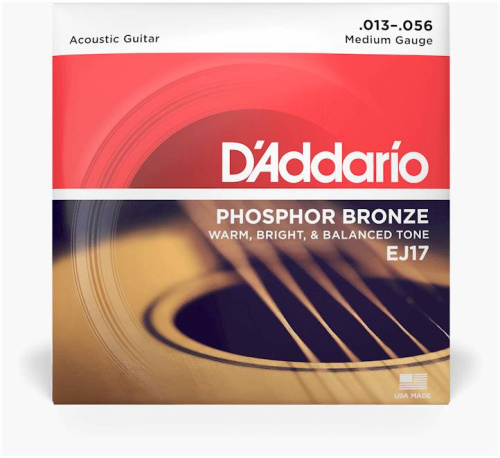 D'Addario EJ17 струны для ак. гитары фосфор/бронза, Medium 13-56 фото 3