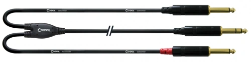 Cordial CFY 6 VPP кабель Y-адаптер джек стерео 6,3 мм/2xмоно-джек 6,3 мм male, 6,0 м, черный фото 2