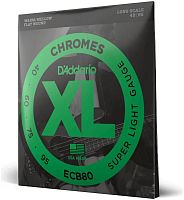 D'Addario ECB80 струны для бас-гит. SUPER Soft, хром, плоск.оплётка, 40-95