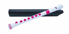 NUVO Recorder+ White/Pink with hard case блок-флейта сопрано, строй - С, немецкая система, накладка на клапана, материал - АБС пластик, цвет - белый/р
