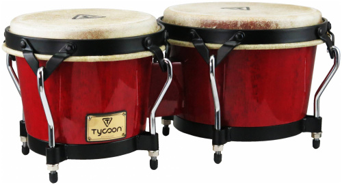 TYCOON STB-B R Бонго 7'(18см) x 8'(22см), корпус: дуб, цвет: красный, мембрана: натуральная кожа