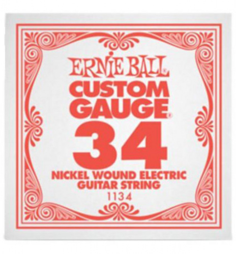 Ernie Ball 1134 струна для электро и акустических гитар. никель, в оплётке, калибр .034