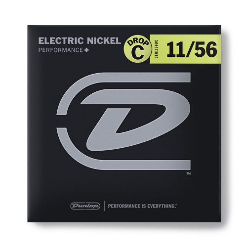 Dunlop Electric Nickel Performance+ DEN1156DC струны для электрогитары, DROP C, никель 11-56
