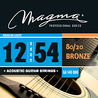 Magma Strings GA140B80 Струны для акустической гитары Серия: Bronze 80-20 Калибр: 12-16-24-34-44