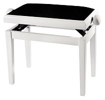 GEWA Piano Bench Deluxe White Matt банкетка белая матовая прямые ножки верх черный (130020)
