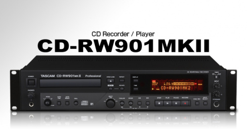 Tascam CD-RW901 MK2 CD-рекордер CD/MP3 плеер, XLR/RCA coax/optic in/out, CD-Text, 24-bit A/D and D/A converters, pitch 16%, Auto Cue function, 2U, 4.3
