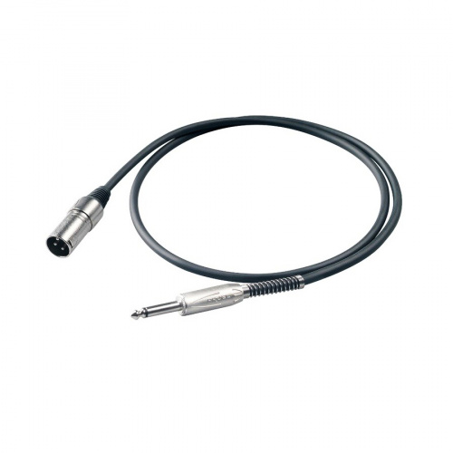 PROEL BULK220LU6 шнур микрофонный Mono Jack6,3мм/XLR3МV папа, длина 6,0м (кабель HPC210, разъемы S23