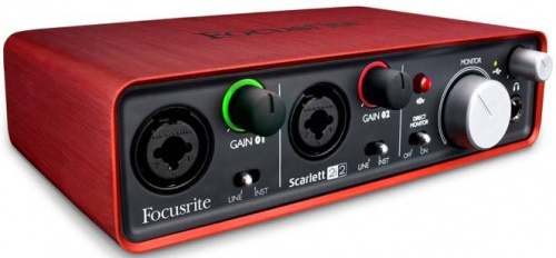FOCUSRITE Scarlett 2i2 USB аудио интерфейс, 2 входа/2 выхода