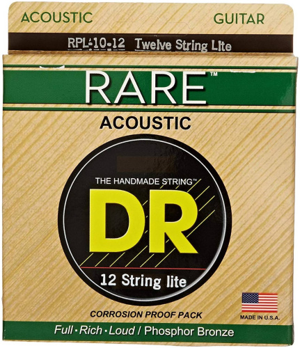 DR RPL-10/12 серия Rare для 12-струн. акустической гитары, фосфорная бронза, Extra Light (10-48)