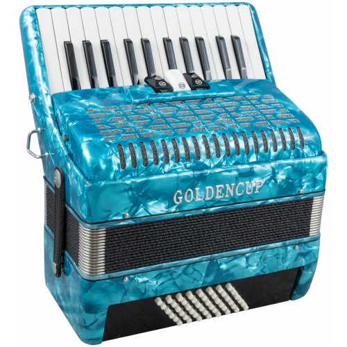 GOLDEN CUP JP2648-BLUE аккордеон, 26 клавиш, 2 голоса, 3 регистра, 48 басов, 4 голоса, цвет синий фото 3