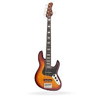 Sire V-5 24-5 TS 5-струнная бас-гитара, форма Jazz Bass, 24 лада, активная электроника, санберст