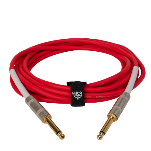 ROCKDALE Wild A5 инструментальный (гитарный) кабель, цвет красный, металлические разъемы mono jack - mono jack, 5 метров фото 4