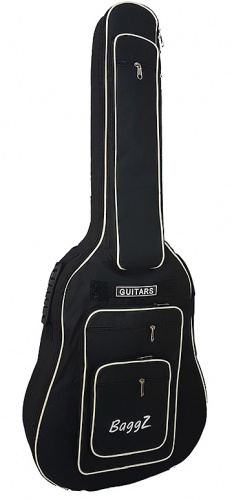 BaggZ AB-41-4 Чехол для акустической гитары, 41", защитное уплотнение 5мм 600D, 2 кармана, цвет черный фото 2