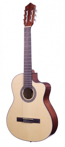 CRAFTER HC-100CE электроакустическая классич гитара, верхн. дека ель, корпус красное дерево, цв. н
