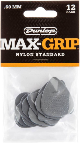 Dunlop Max-Grip Nylon Standard 449P060 12Pack медиаторы, толщина 0.6 мм, 12 шт.