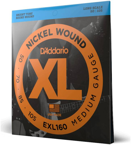 D'Addario EXL160 Струны бас regular long, 050-105.