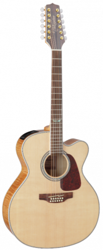 TAKAMINE G70 SERIES GJ72CE-12NAT 12-ти струнная электроакустическая гитара типа Jumbo, цвет натуральный, топ - массив ели, нижняя дека и обечайка - ог