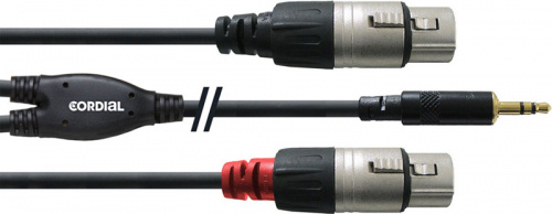 Cordial CFY 1,8 WFF кабель Y-адаптер джек стерео 3,5 мм/2xXLR F, 1,8 м, черный