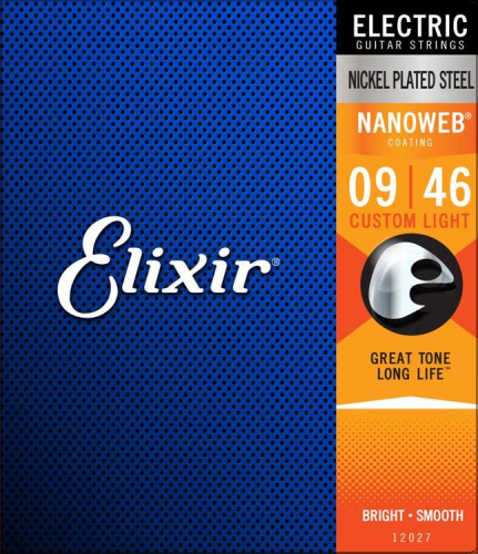 Elixir 12027 NanoWeb струны для электрогитары Custom Light 9-46
