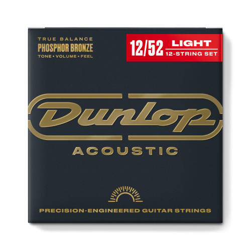 Dunlop DAP1252J струны для 12-ти струнной акустической гитары Phosphor Bronze 12-52