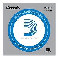 D'ADDARIO PL012 Plain steel 012 одиночная струна