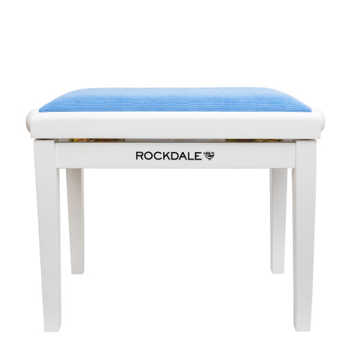 ROCKDALE RHAPSODY 131 SV WHITE BLUE деревянная банкетка, высота 48-57см, цвет белый/голубой вельвет фото 3