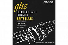 GHS ML3075 Струны для бас гитары; (52-65-84-103); нержавеющая сталь; плоская обмотка; Brite Flats