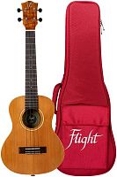 FLIGHT LEIA TE укулеле со звукосн.тенор,тонкий корпус,SOLID TOP кедр,акация, чехол в комп