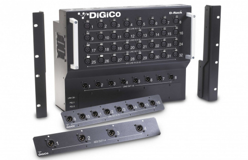 DiGiCo X-D-RACK-1 Интерфейсный модуль D-Rack: 32 мик/лин входа, 8 линейных симметричных выходов, 1 встроенный блок питания.
