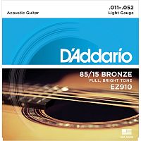 D'Addario EZ910 струны для акуст. гитары, бронза 85/15, Light 11-52