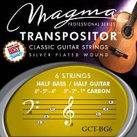 Magma Strings GCT-BG6 Струны для классической гитары 1E 2A 3D 4G 5B 6E нестандартный строй, Серия: Transpositor, Обмотка: посеребрёная.