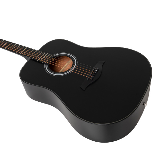 ROCKDALE Aurora D5 BK Satin акустическая гитара, дредноут, цвет черный, сатиновое покрытие фото 3