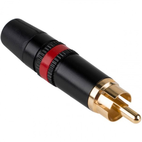 Neutrik Rean NYS373-2 кабельный разъем RCA корпус черный хром, золоченые контакты, красная маркировочная полоса