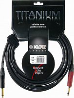 KLOTZ TI-0300PSP готовый инструментальный кабель 3м, серия Titanium, джек моно Neutrik - джек моно Neutrik "silent", цвет черный, контакты позолочены,