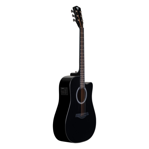 ROCKDALE Aurora D5-E Gloss C BK электроакустическая гитара дредноут с вырезом, цвет черный, глянцевое покрытие фото 2