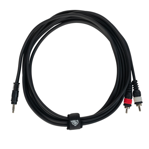 ROCKDALE XC-001-3M готовый компонентный кабель, разъемы stereo mini jack папа (3,5) x 2 RCA, 3м, черный фото 3