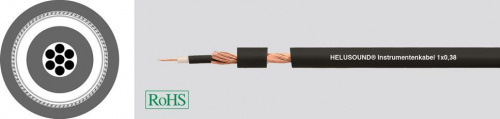 Helukabel HELUSOUND 400037 Инструментальный кабель 7 мм 1x0 38 мм